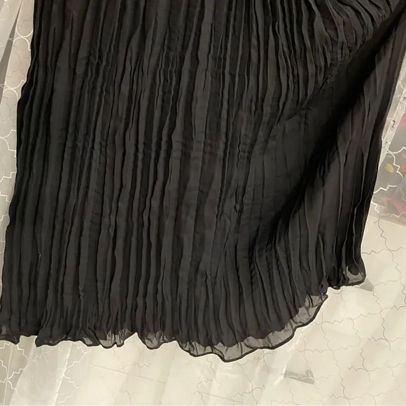 Micropleat Scrunch Black Maxi Skirt Small - Picture 2 of 7